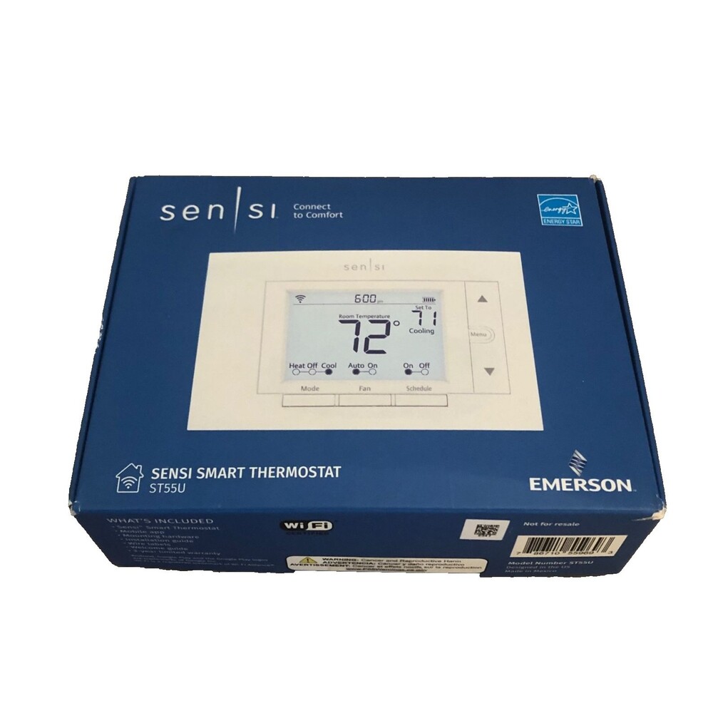 Emerson Sensi Touch Wi-Fi Smart Touchscreen Thermostat Model ST55U White